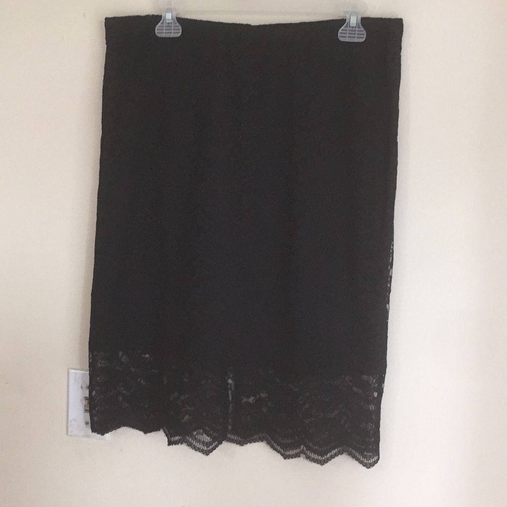 Women’s large black lace pencil skirt